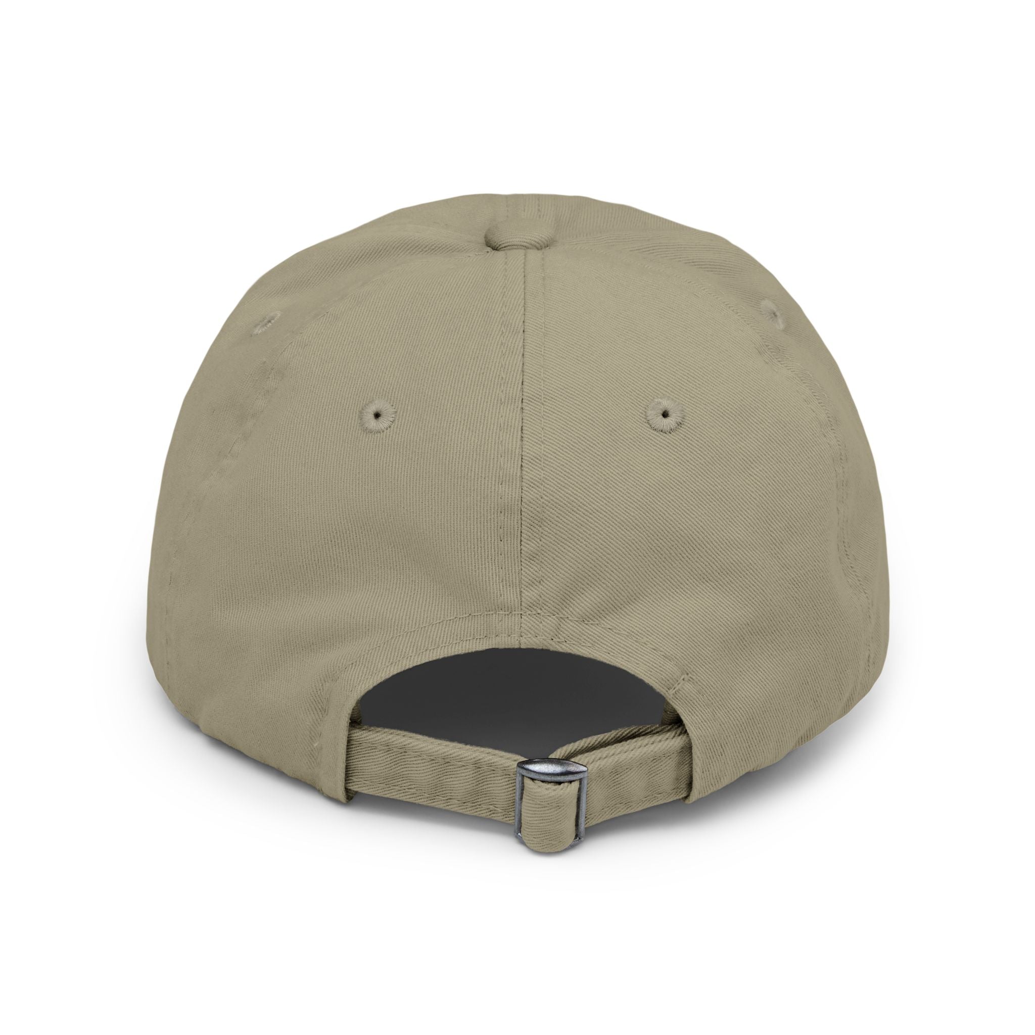 Distressed Black Baseball Cap with White Grunge Emblem