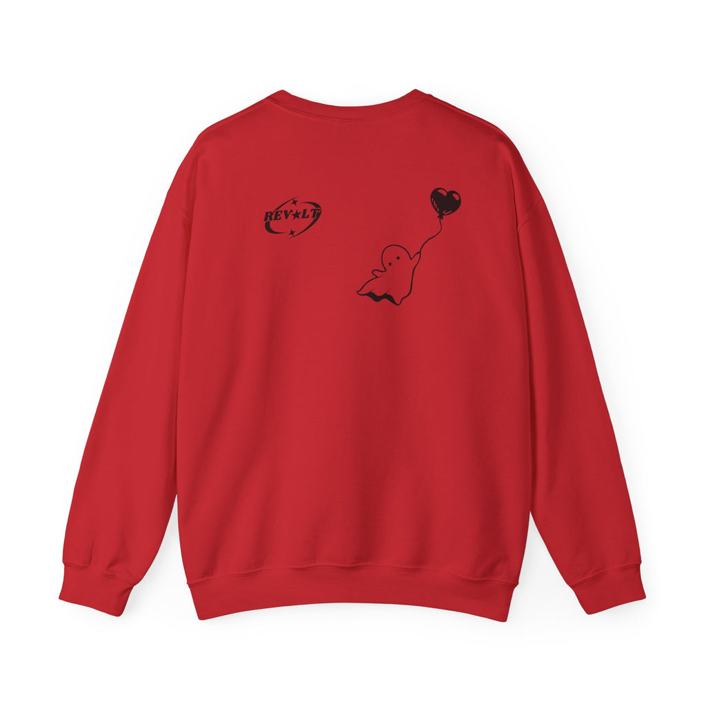 Ghost Balloon Crewneck Sweatshirt – Cute Minimalist Back Graphic