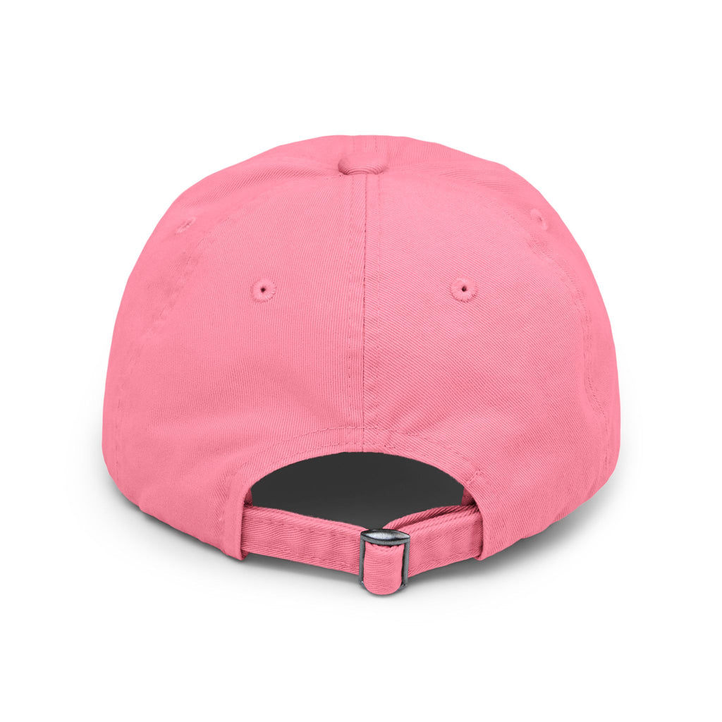 Distressed Black Baseball Cap with White Grunge Emblem