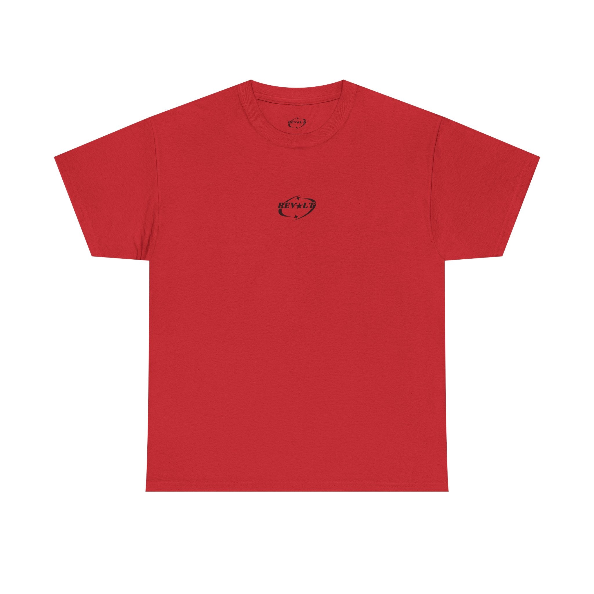 Revolt Minimalist Tee — Small Heart & Character Graphic