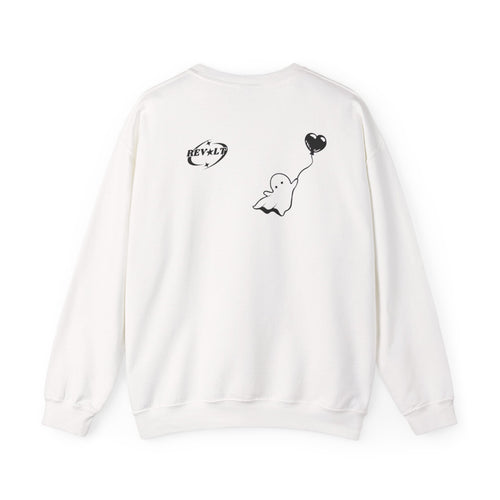 Ghost Balloon Crewneck Sweatshirt – Cute Minimalist Back Graphic