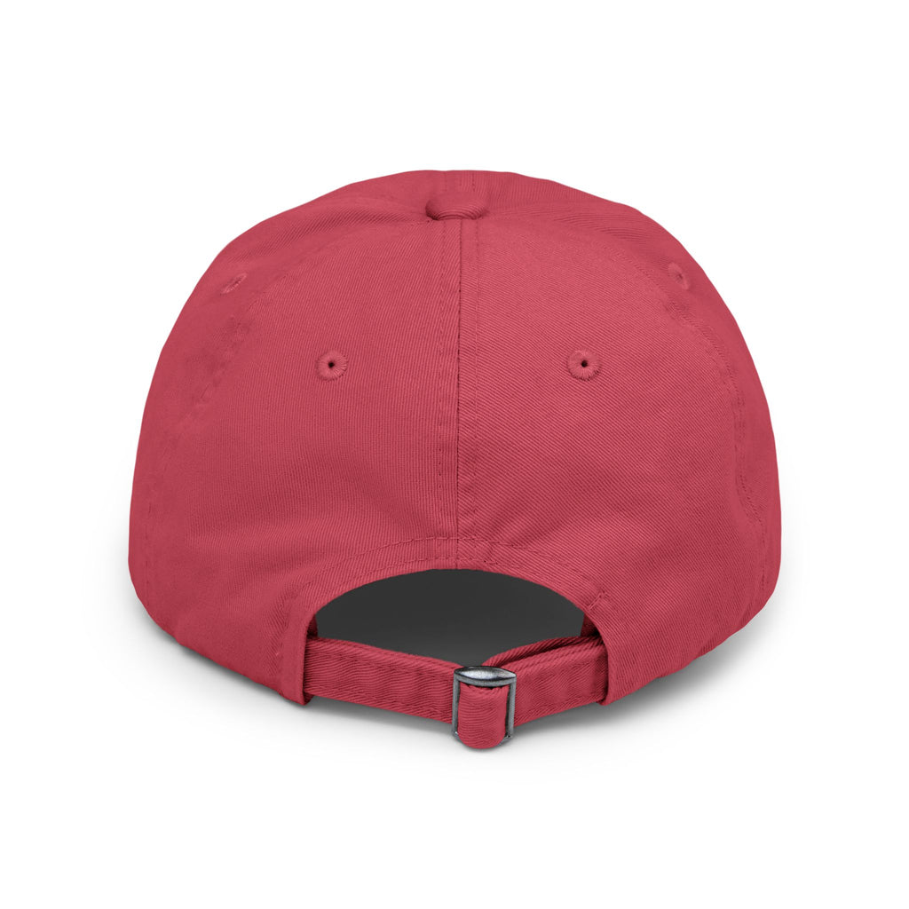 Distressed Black Baseball Cap with White Grunge Emblem