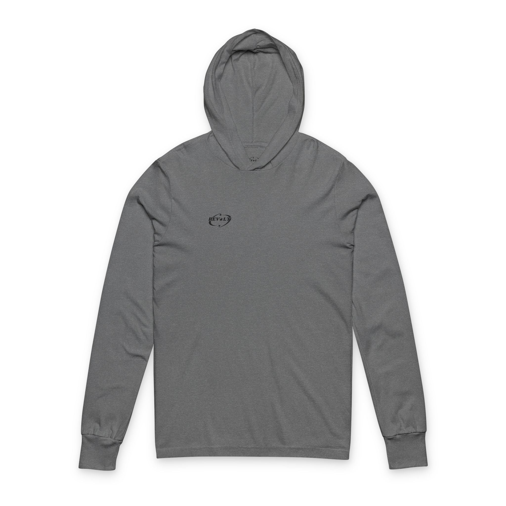 Hooded Long Sleeve Tee — Minimalist Angel Wing Silhouette Back Print