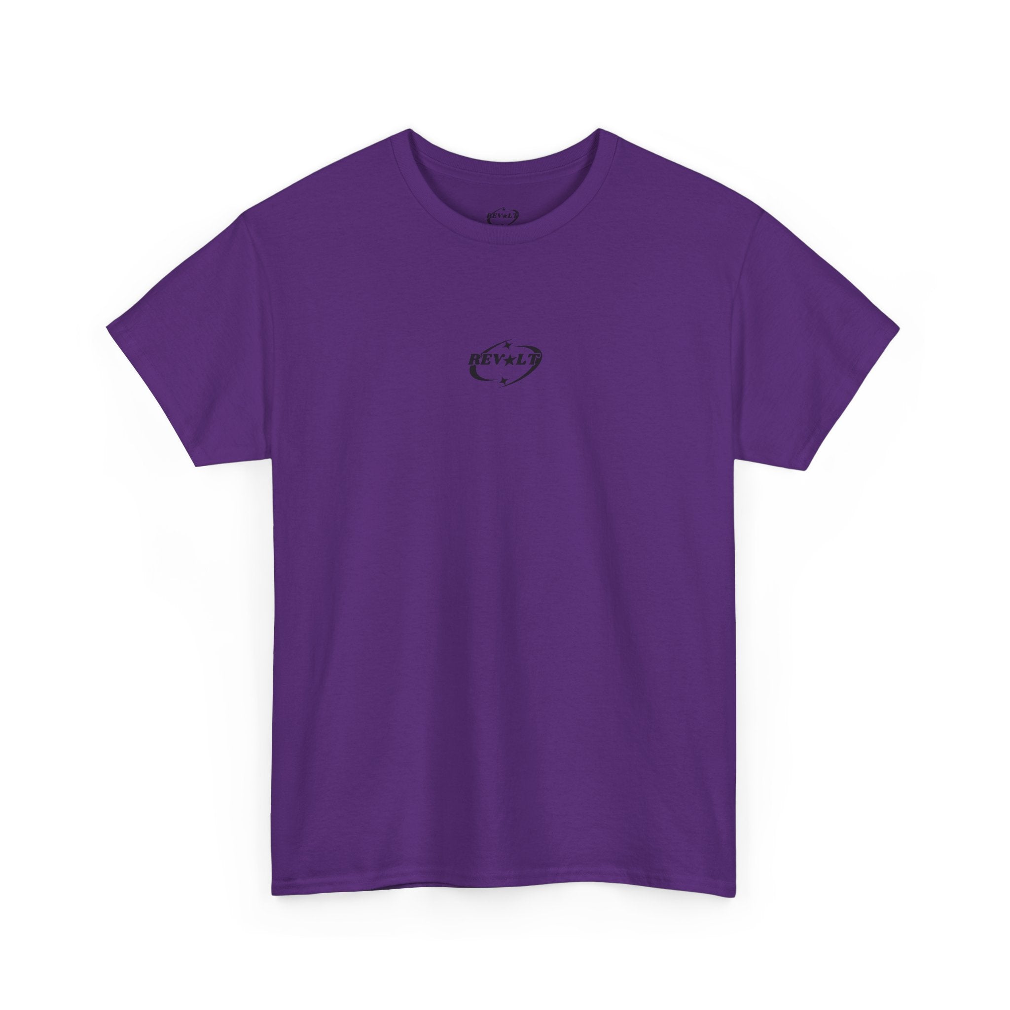Revolt Minimalist Tee — Small Heart & Character Graphic