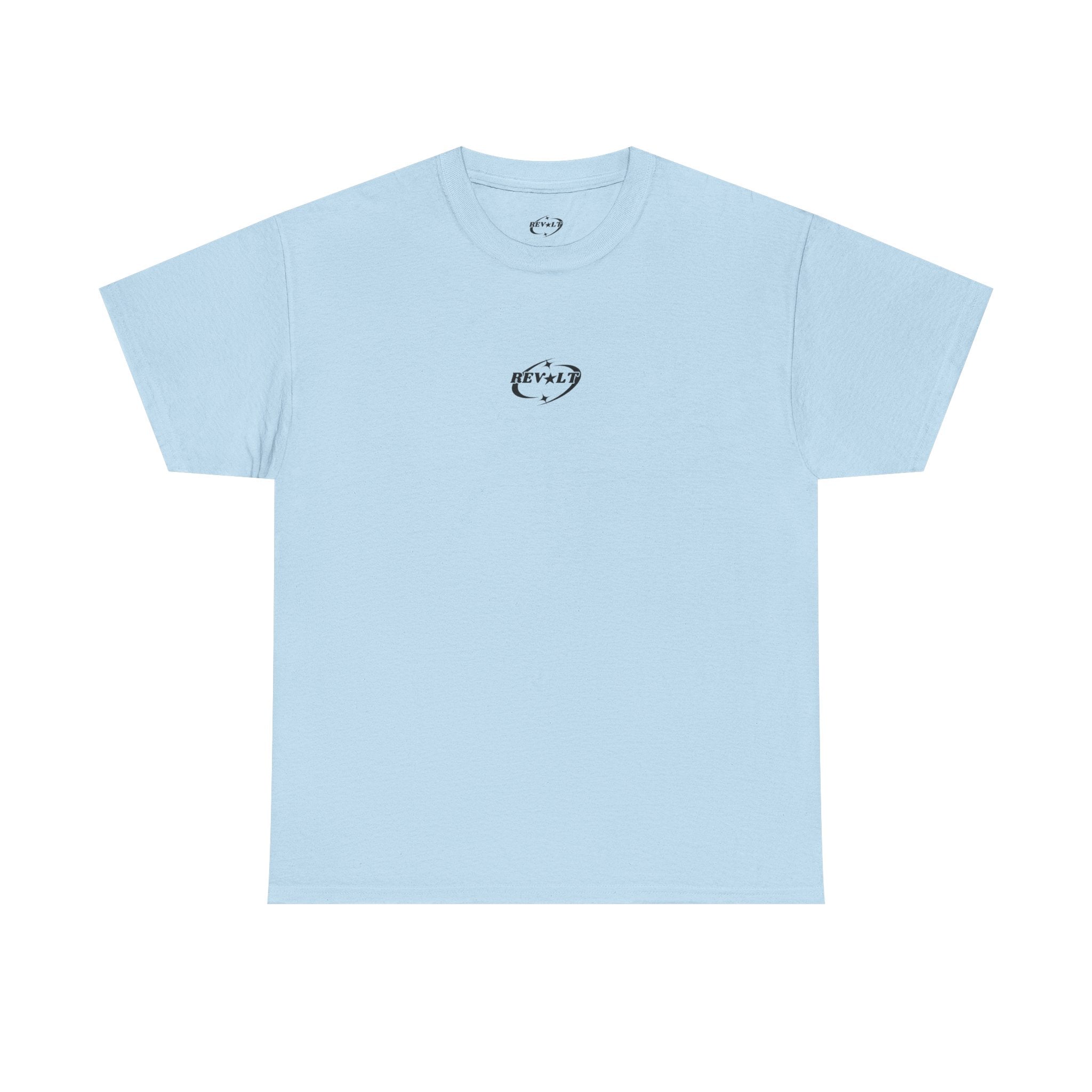 Revolt Minimalist Tee — Small Heart & Character Graphic